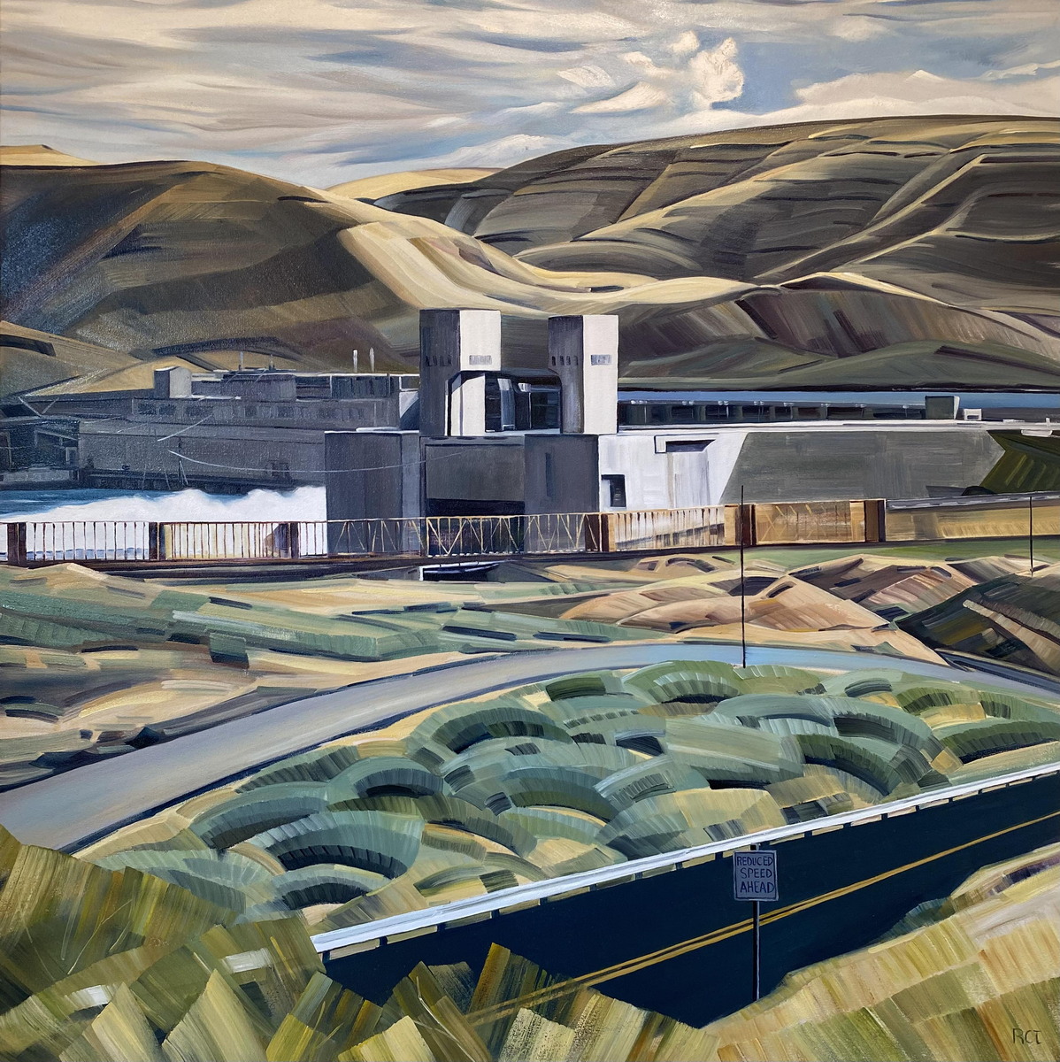 Rachel Teannalach, Monumental I, 2022, oil on canvas, 48” x 48” 